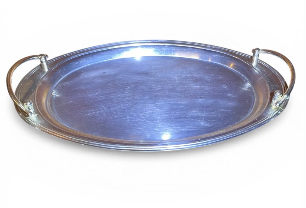 Plateau argent Oval manche
